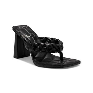 JESSICA SIMPSON Womens Black Zaliye Slip On Heeled Thong Sandals 5.5 M